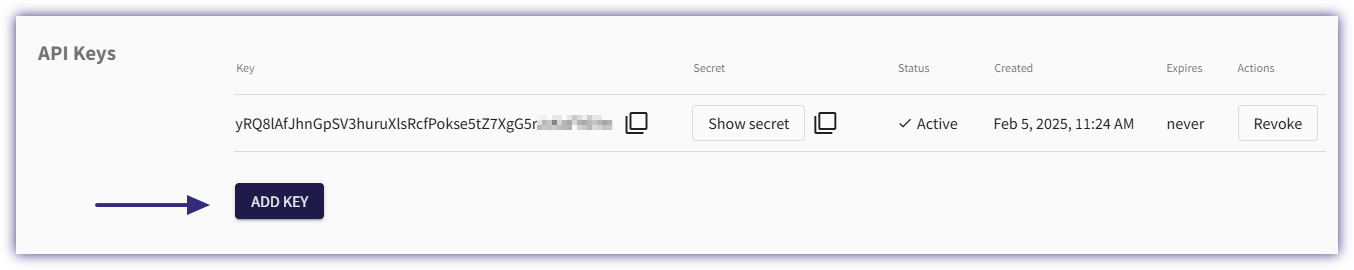 Add keys