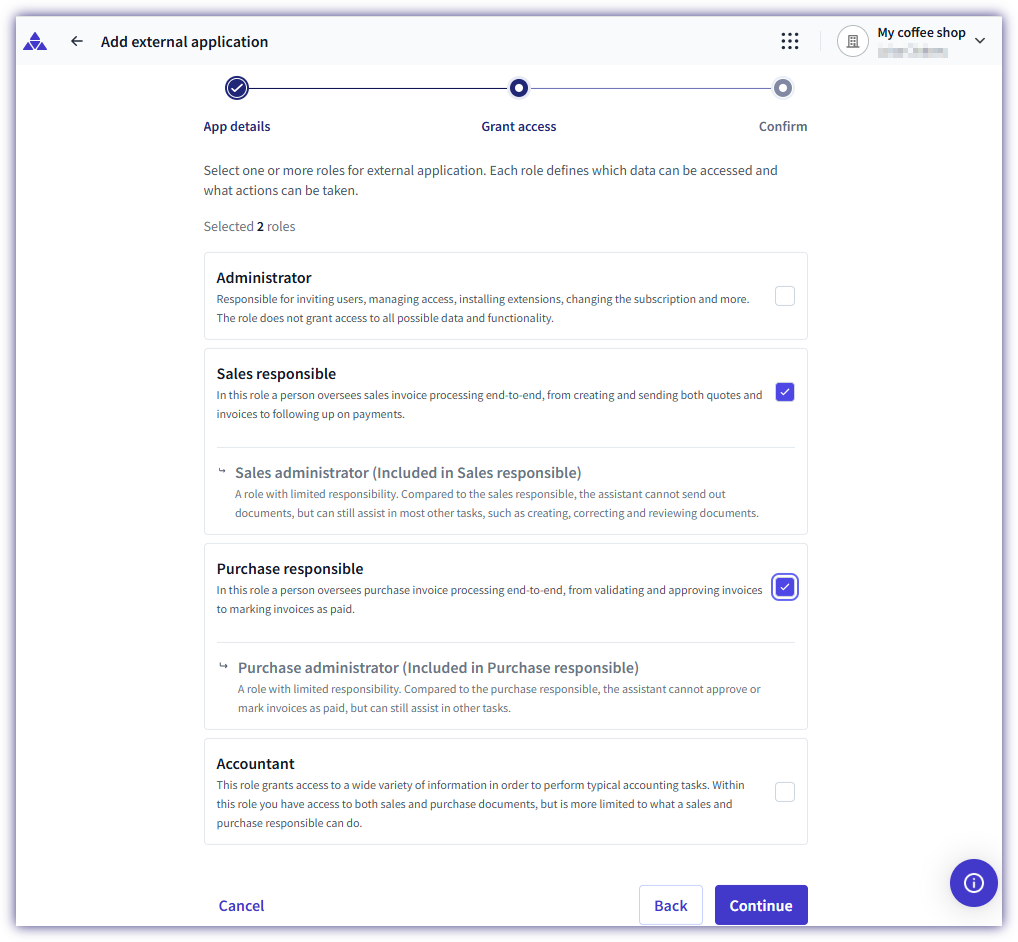 Select roles